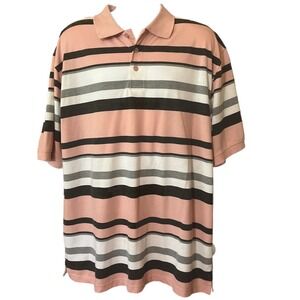 Blac Lacquer Men's Multi-Colored Striped Cotton Blend S/S Polo Shirt, Size 3XL